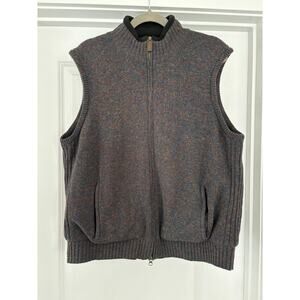 Pendleton 100% Shetland Wool Multicolor Fleece Lined Vest Size Large